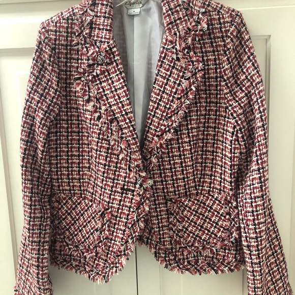 Sharp Dressy Cute Fun! Red, Black & white Jacket ♥️ like new! Medium - Picture 2 of 12